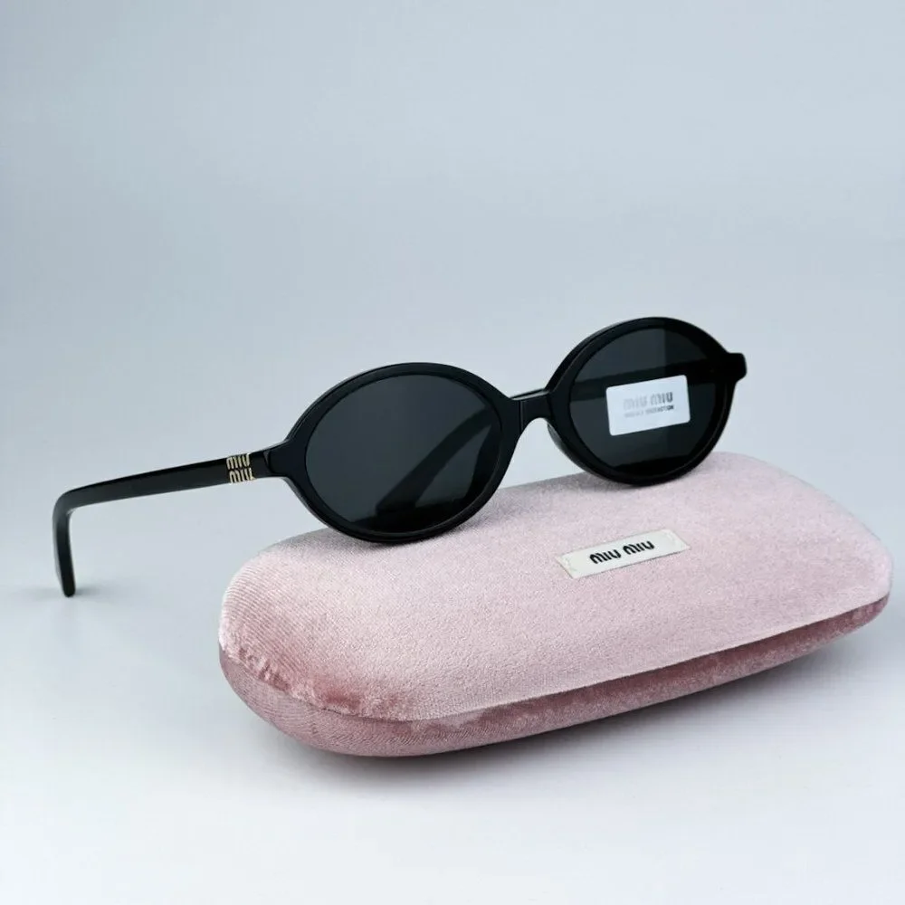 NEW Miu Miu MU04ZS 1AB5S0 Black Dark Grey Unisex Sunglasses MU 04ZS